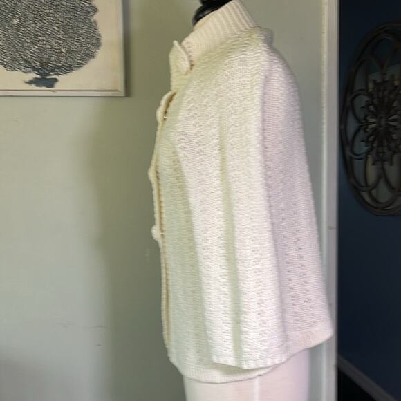 Style & Co. Off-White Knit Double-Breasted Sweater - Small - Picture 2 of 6